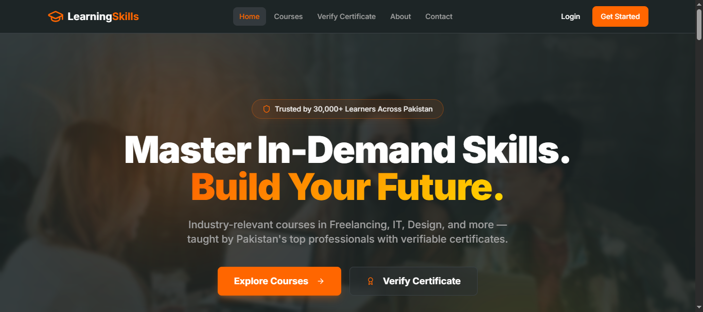 LearningSkills LMS - Web Development, EdTech Project Screenshot